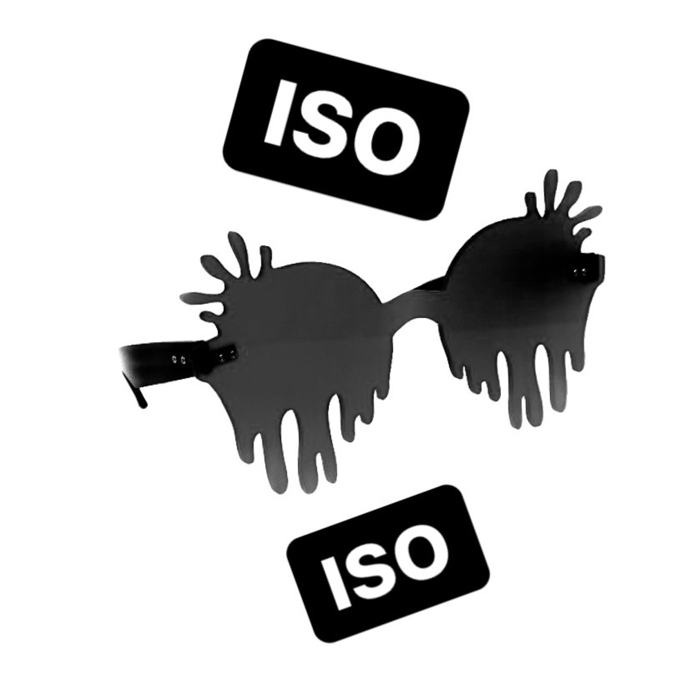 ISO ISLYNYC original BLACK SPLASH ACRYLIC GLASSES